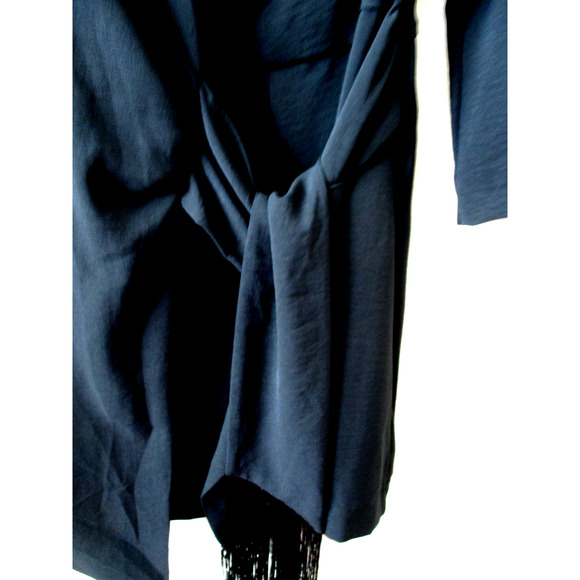 Nwt ZARA Black Blazer Mini Dress Romper w/ Fringe Side Tie Women Sz L - Picture 5 of 11